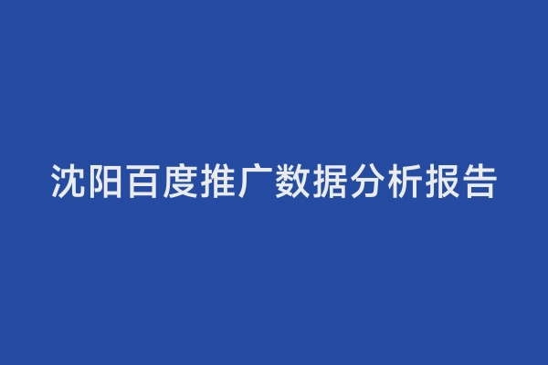 沈阳百度推广数据分析报告
